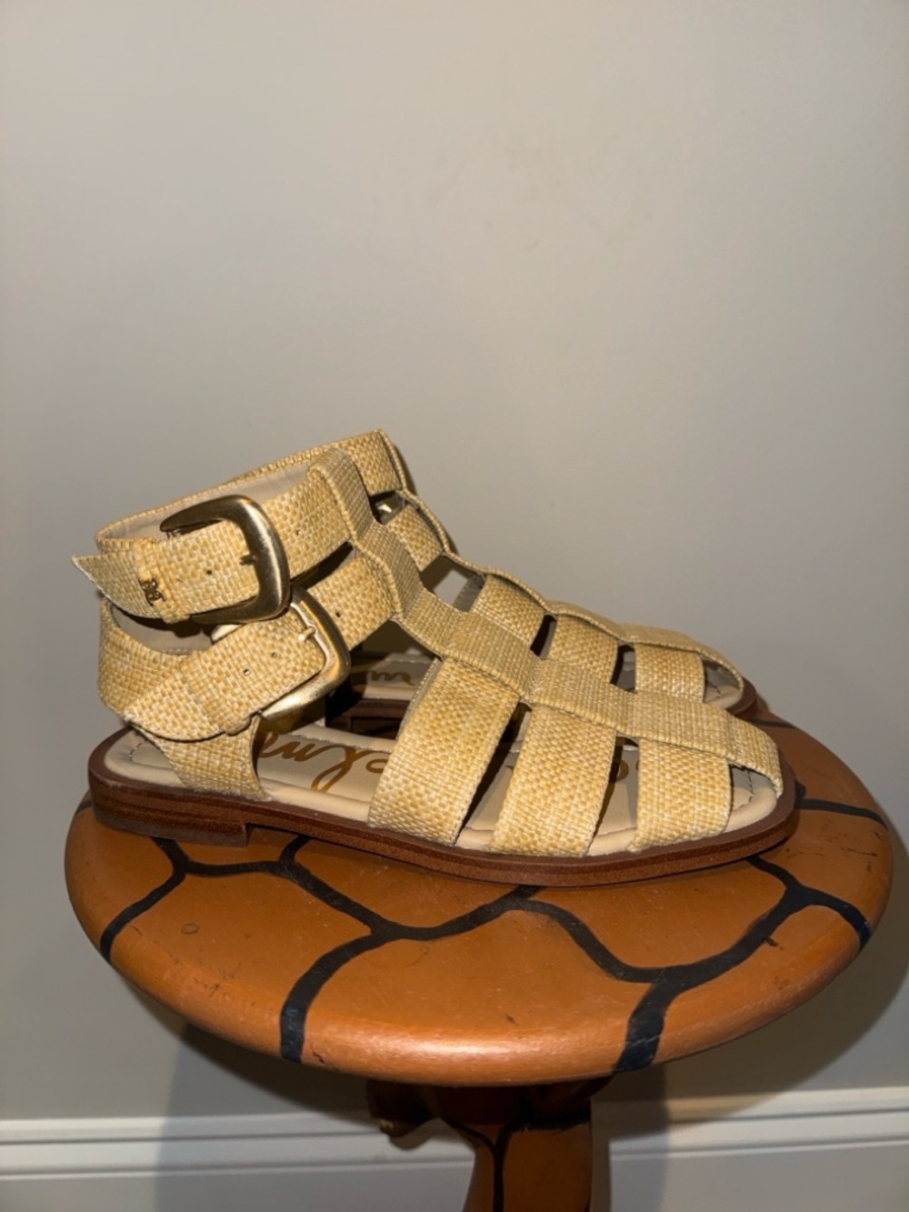 Sam Edelman Tan Woven Gladiator Sandals